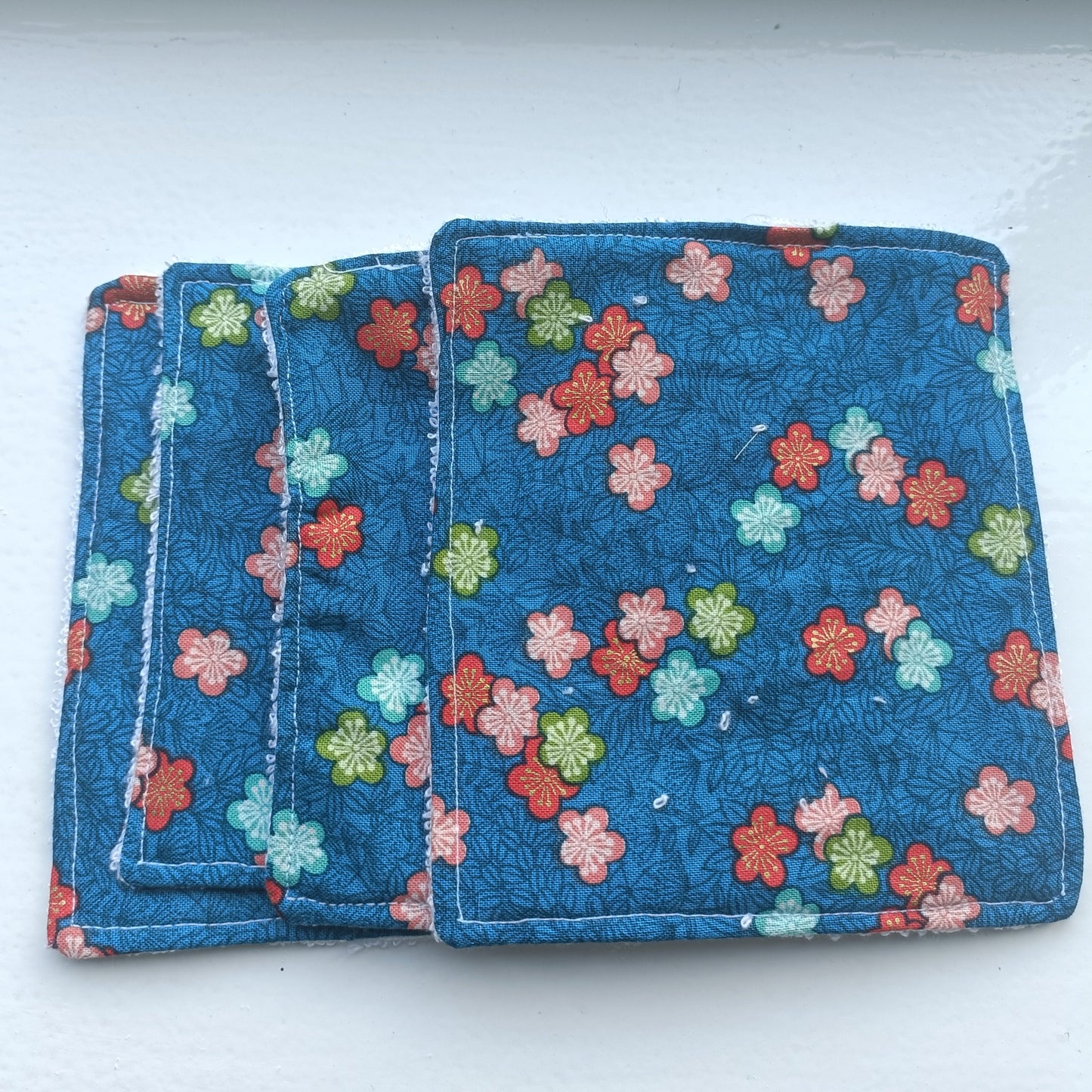 Reusable Eco-Friendly Face Wipes with Bamboo Towelling - Navy Autumn