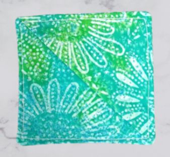 Handmade Fabric Corner Bookmark - Green Batik Print
