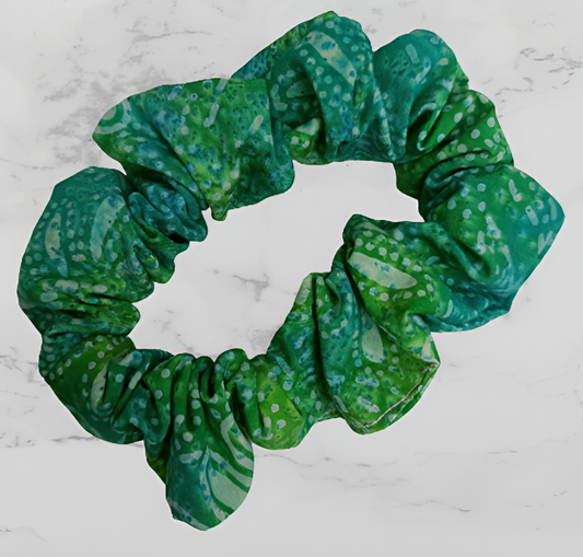 Scrunchie - Green Batik