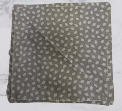 Handmade Fabric Corner Bookmark - Grey Leaf Print