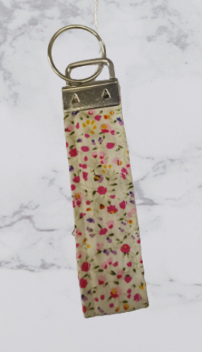 Handmade Fabric Small Key Fob - Ditsy Floral Print
