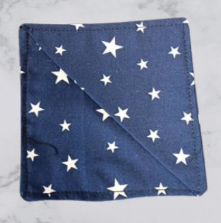 Handmade Fabric Corner Bookmark - Navy & White Star Print