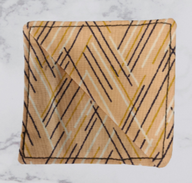 Handmade Fabric Corner Bookmark - Peach Stripe Print