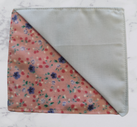 Handmade Fabric Corner Bookmark - Pink Flower Print