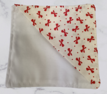 Handmade Fabric Corner Bookmark - Red Bow Print