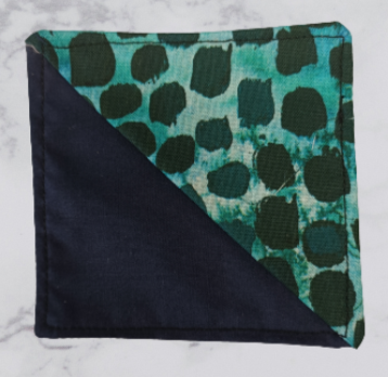Handmade Fabric Corner Bookmark - Teal Leopard Print