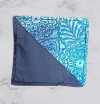 Handmade Fabric Corner Bookmark - Blue Batik Print