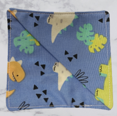 Handmade Fabric Corner Bookmark - Blue Dino Print