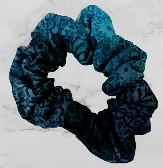 Scrunchie - Blue Batik