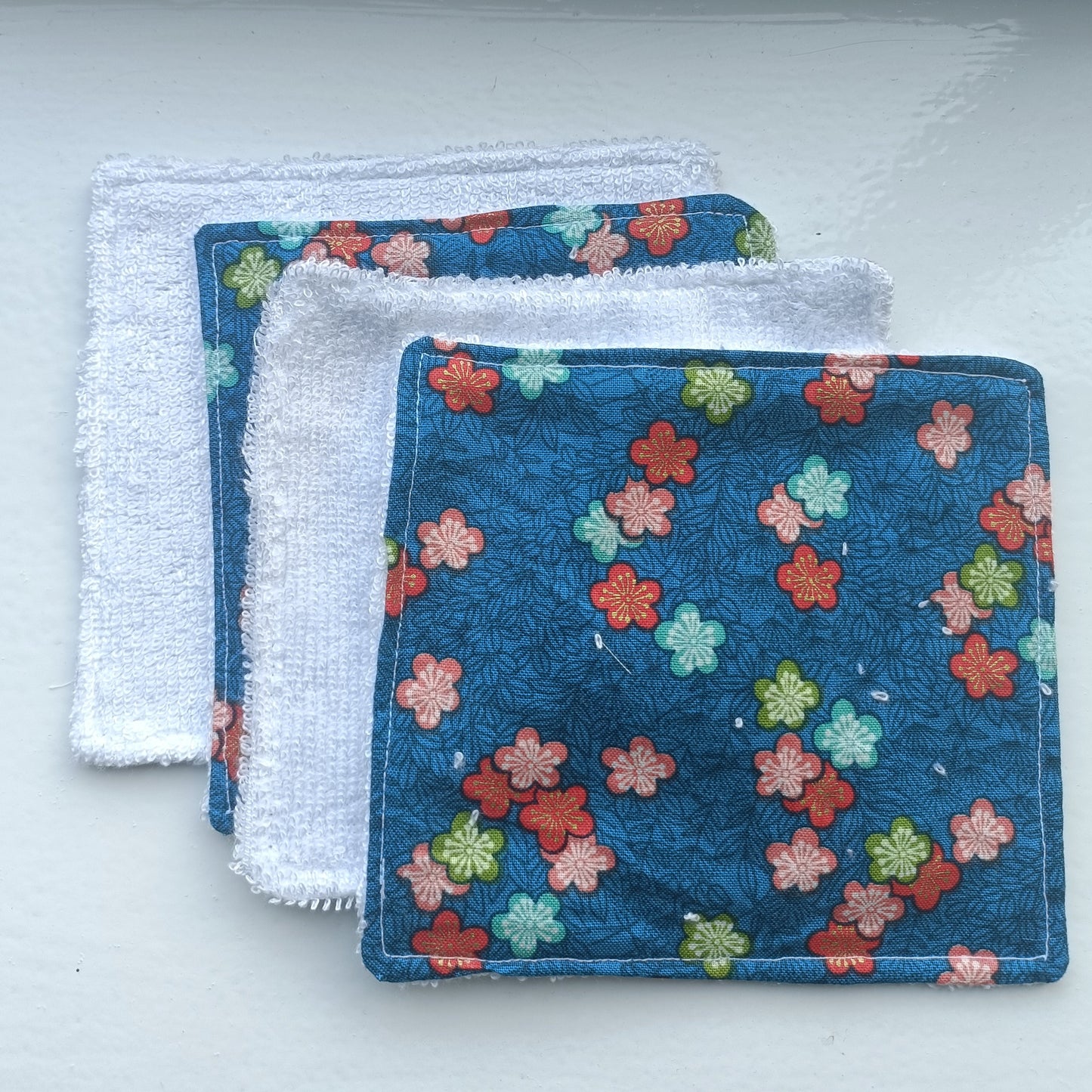 Reusable Eco-Friendly Face Wipes with Bamboo Towelling - Navy Autumn