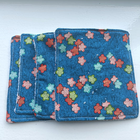 Reusable Eco-Friendly Face Wipes with Bamboo Towelling - Navy Autumn